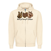 Sandshell peace love cockapoo Zipper Hoodie - RanaPortraitStore
