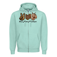 Peace Love Cockapoo Zipper Hoodie | Teevron