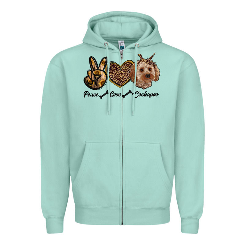 Peace Love Cockapoo Zipper Hoodie by RanaPortraitStore | Teevron