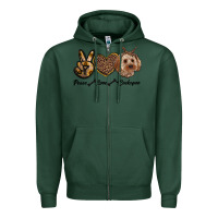 Sports Green peace love cockapoo Zipper Hoodie - RanaPortraitStore