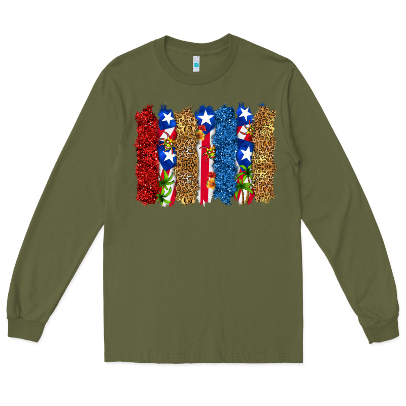 Puerto Rico Republic Brushstrokes Long Sleeve Tee by RanaPortraitStore | Teevron