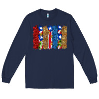 Navy puerto rico republic brushstrokes Long Sleeve Tee - RanaPortraitStore