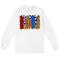 White puerto rico republic brushstrokes Long Sleeve Tee - RanaPortraitStore