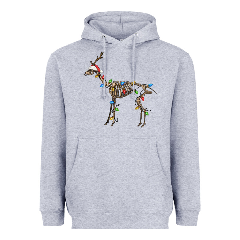 Christmas Deer Skeleton Heavyweight Hoodie by FaDigitalArtStudio | Teevron