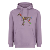Lavender christmas deer skeleton Heavyweight Hoodie - FaDigitalArtStudio