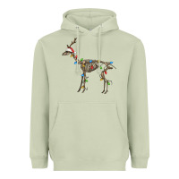 Matcha christmas deer skeleton Heavyweight Hoodie - FaDigitalArtStudio