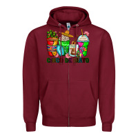 Burgundy cinco de mayo coffee cups Zipper Hoodie - Zillion Design Studio