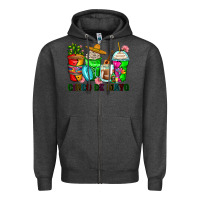 Charcoal Heather cinco de mayo coffee cups Zipper Hoodie - Zillion Design Studio
