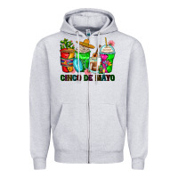 Heather Grey cinco de mayo coffee cups Zipper Hoodie - Zillion Design Studio