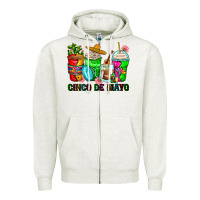 Oatmeal Heather cinco de mayo coffee cups Zipper Hoodie - Zillion Design Studio