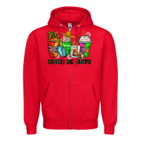 Red cinco de mayo coffee cups Zipper Hoodie - Zillion Design Studio