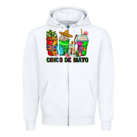 White cinco de mayo coffee cups Zipper Hoodie - Zillion Design Studio