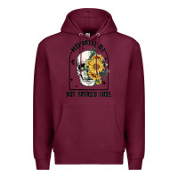 Burgundy mentally ill but totally chill Premium Hoodie - MaliasSmallBusiness