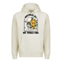 Oatmeal Heather mentally ill but totally chill Premium Hoodie - MaliasSmallBusiness