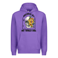 Purple mentally ill but totally chill Premium Hoodie - MaliasSmallBusiness