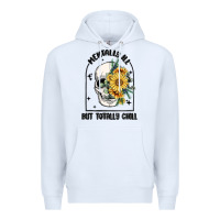 White mentally ill but totally chill Premium Hoodie - MaliasSmallBusiness