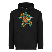 Black western leopard star Heavyweight Hoodie - HRA Design Shop