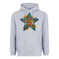 Heather Grey western leopard star Heavyweight Hoodie - HRA Design Shop