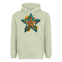 Matcha western leopard star Heavyweight Hoodie - HRA Design Shop