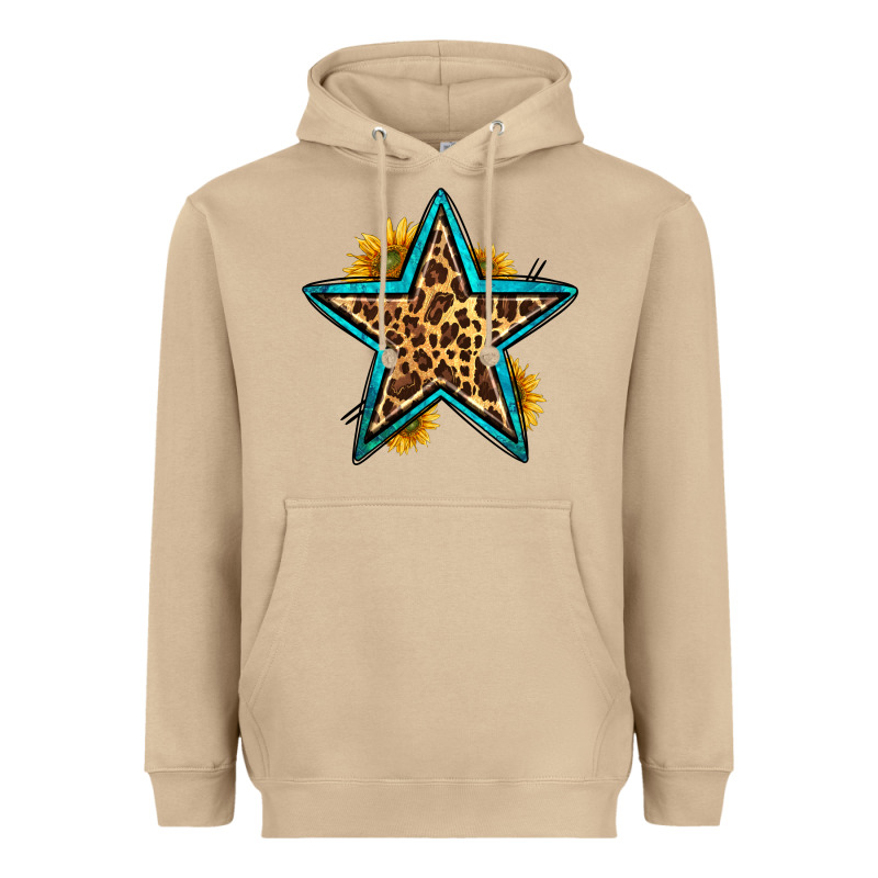 Western Leopard Star Heavyweight Hoodie by HRA Design Shop | Teevron