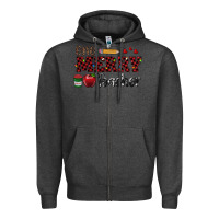 Charcoal Heather one merry teacher Zipper Hoodie - RanaPortraitStore