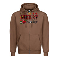 Chestnut one merry teacher Zipper Hoodie - RanaPortraitStore