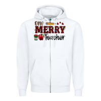 White one merry teacher Zipper Hoodie - RanaPortraitStore
