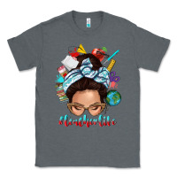 Charcoal Heather teacher life messy bun Classic Tee - texasbilliewilder