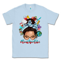 Dusty Blue teacher life messy bun Classic Tee - texasbilliewilder