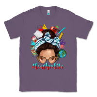 Lavender teacher life messy bun Classic Tee - texasbilliewilder