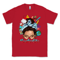 Red teacher life messy bun Classic Tee - texasbilliewilder