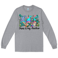Heather Grey jesus is my anchor gnomes Long Sleeve Tee - Zillion Design Studio