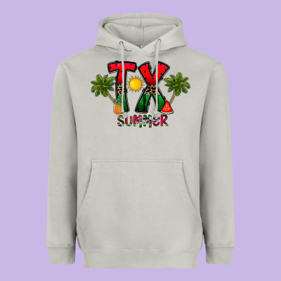 Texas Summer Heavyweight Hoodie Designed By Cowhidedigitalart