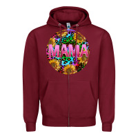 Burgundy tie dye mama Zipper Hoodie - texasbilliewilder