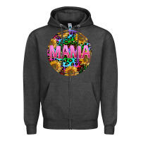 Charcoal Heather tie dye mama Zipper Hoodie - texasbilliewilder