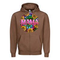 Chestnut tie dye mama Zipper Hoodie - texasbilliewilder