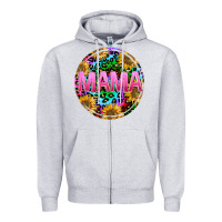 Heather Grey tie dye mama Zipper Hoodie - texasbilliewilder