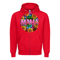 Red tie dye mama Zipper Hoodie - texasbilliewilder