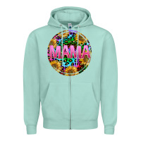 Seafoam tie dye mama Zipper Hoodie - texasbilliewilder