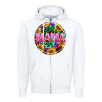 White tie dye mama Zipper Hoodie - texasbilliewilder