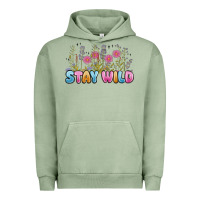Pigment Oil Green stay wild Urban Hoodie - MaliasSmallBusiness