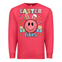Cardinal easter vibes smiley face Premium Sweatshirt - Artiststas