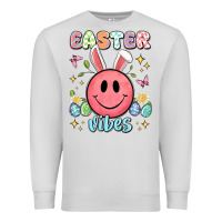 Dove Grey easter vibes smiley face Premium Sweatshirt - Artiststas