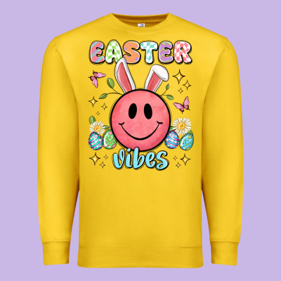 Easter Vibes Smiley Face Premium Sweatshirt Designed By Artiststas