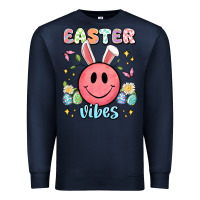 Navy easter vibes smiley face Premium Sweatshirt - Artiststas
