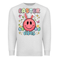 Oatmeal Heather easter vibes smiley face Premium Sweatshirt - Artiststas