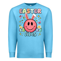 Ocean Blue easter vibes smiley face Premium Sweatshirt - Artiststas