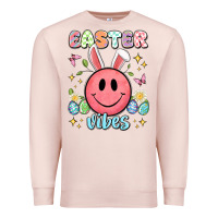 Pale Pink easter vibes smiley face Premium Sweatshirt - Artiststas