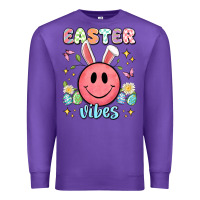 Purple easter vibes smiley face Premium Sweatshirt - Artiststas