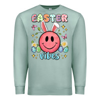 Seafoam easter vibes smiley face Premium Sweatshirt - Artiststas